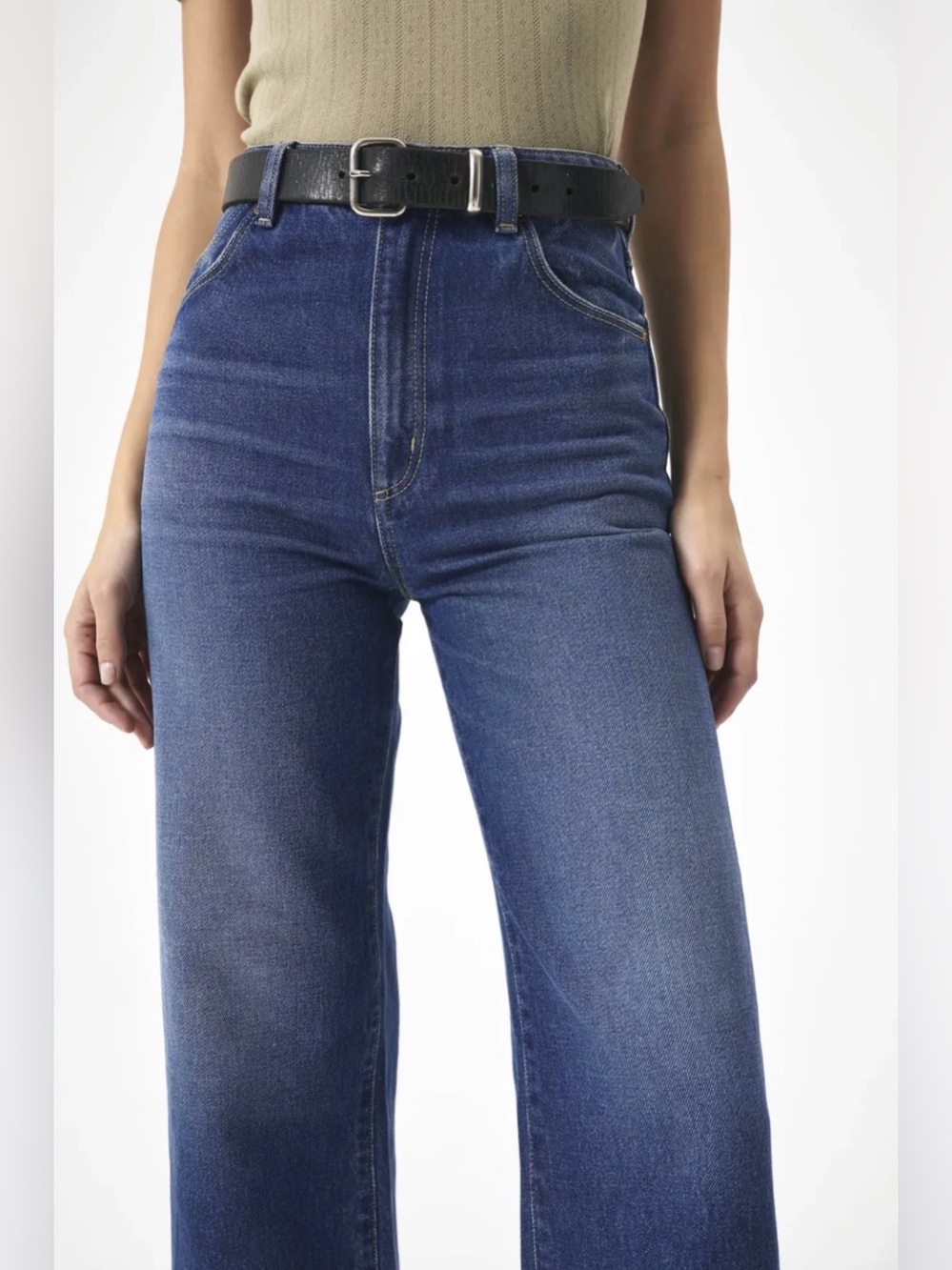 Rollas Classic Wide-Leg Heidi Ankle Jeans in Dark Blue - Picture 3 of 8